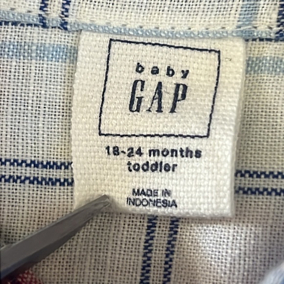 Gap Boys Plaid Button Up Rolled Sleeves - Picture 4 of 9